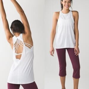 Lululemon Athletica Women's Trapeze Twist Tank Heathered White Size 6